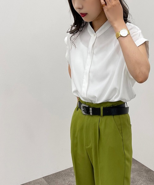 apres jour mignon（アプレジュールミニョン）の「バンドカラーフレンチシャツ 【ZOZOTOWN限定アイテム】（シャツ/ブラウス・レディース・ブラック/オフホワイト/パープル・フリー/X-LARGE）」の18枚目の写真