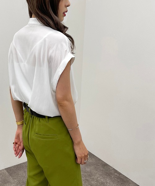 apres jour mignon（アプレジュールミニョン）の「バンドカラーフレンチシャツ 【ZOZOTOWN限定アイテム】（シャツ/ブラウス・レディース・ブラック/オフホワイト/パープル・フリー/X-LARGE）」の12枚目の写真