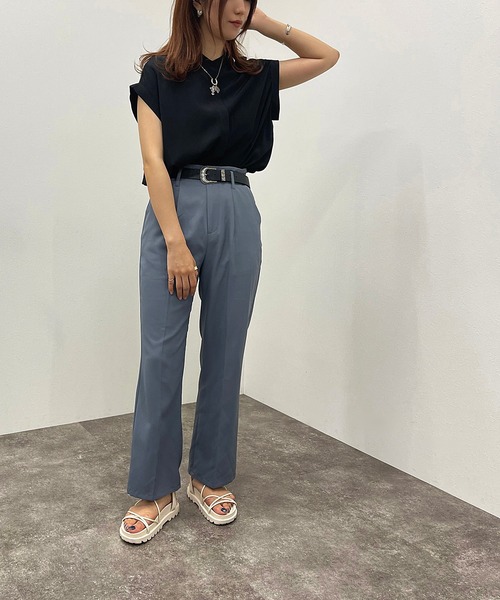 apres jour mignon（アプレジュールミニョン）の「バンドカラーフレンチシャツ 【ZOZOTOWN限定アイテム】（シャツ/ブラウス・レディース・ブラック/オフホワイト/パープル・フリー/X-LARGE）」の19枚目の写真