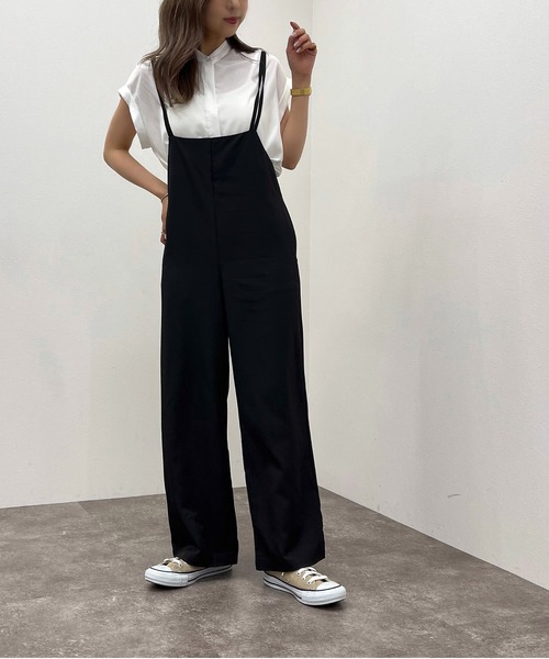 apres jour mignon（アプレジュールミニョン）の「バンドカラーフレンチシャツ 【ZOZOTOWN限定アイテム】（シャツ/ブラウス・レディース・ブラック/オフホワイト/パープル・フリー/X-LARGE）」の9枚目の写真