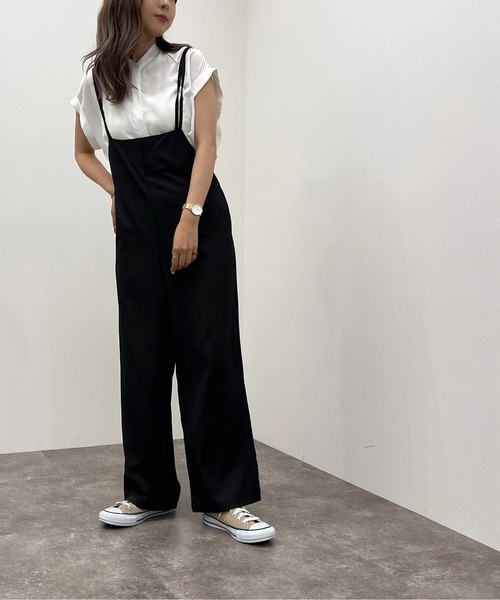 apres jour mignon（アプレジュールミニョン）の「バンドカラーフレンチシャツ 【ZOZOTOWN限定アイテム】（シャツ/ブラウス・レディース・ブラック/オフホワイト/パープル・フリー/X-LARGE）」の10枚目の写真