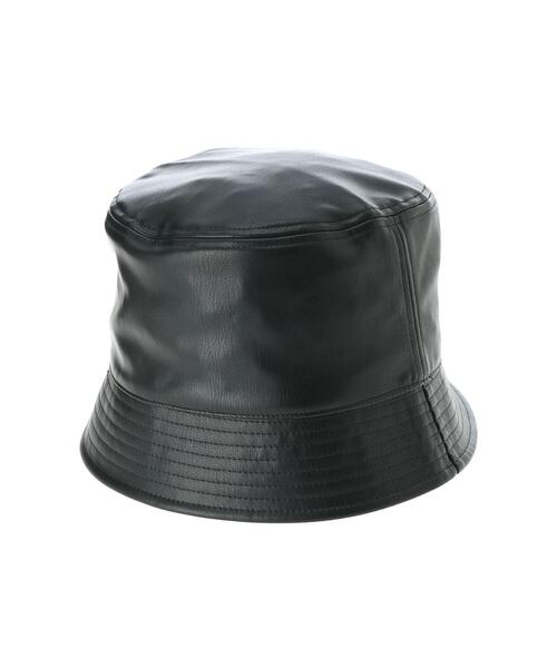 koe（コエ）の「フェイクレザーバケットハット＊（ハット・レディース・アイボリー/ブラック・FREE）」の5枚目の写真