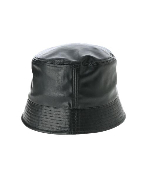 koe（コエ）の「フェイクレザーバケットハット＊（ハット・レディース・アイボリー/ブラック・FREE）」の6枚目の写真