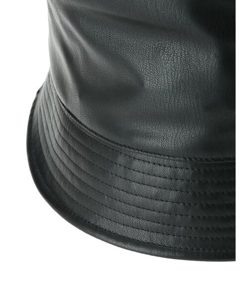 koe（コエ）の「フェイクレザーバケットハット＊（ハット・レディース・アイボリー/ブラック・FREE）」の7枚目の写真