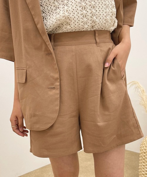 apres jour clair(アプレジュールクレア)の「【apres jour clair】リネンライクSET UP ショートパンツ【ZOZOTOWN限定アイテム】(その他パンツ・レディース・ライトベージュ/ベージュ・フリー/X-LARGE)」の1枚目の写真