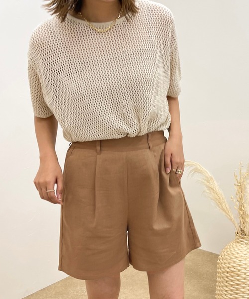 apres jour clair(アプレジュールクレア)の「【apres jour clair】リネンライクSET UP ショートパンツ【ZOZOTOWN限定アイテム】(その他パンツ・レディース・ライトベージュ/ベージュ・フリー/X-LARGE)」の4枚目の写真