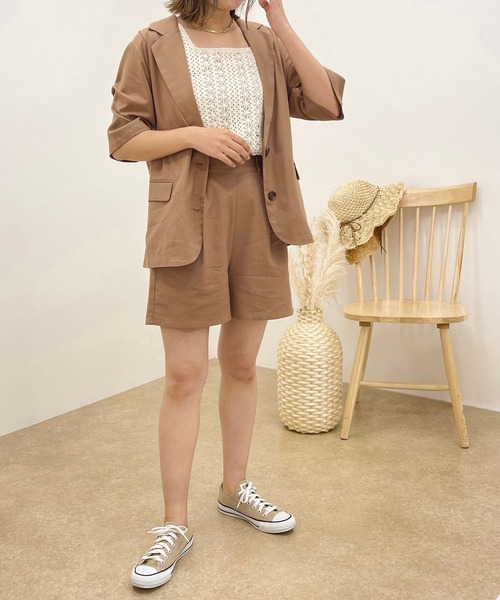 apres jour clair(アプレジュールクレア)の「【apres jour clair】リネンライクSET UP ショートパンツ【ZOZOTOWN限定アイテム】(その他パンツ・レディース・ライトベージュ/ベージュ・フリー/X-LARGE)」の7枚目の写真