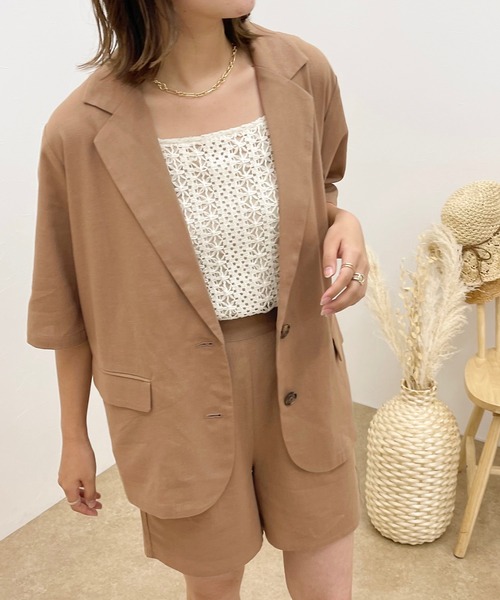 apres jour clair(アプレジュールクレア)の「【apres jour clair】リネンライクSET UP ショートパンツ【ZOZOTOWN限定アイテム】(その他パンツ・レディース・ライトベージュ/ベージュ・フリー/X-LARGE)」の3枚目の写真