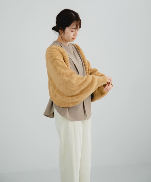 LAATO（ラート）の「VOLUME CARDIGAN（カーディガン/ボレロ・レディース・ベージュ/ブラウン・FREE）」の12枚目の写真