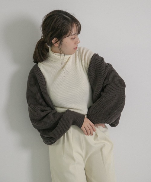 LAATO（ラート）の「VOLUME CARDIGAN（カーディガン/ボレロ・レディース・ベージュ/ブラウン・FREE）」の21枚目の写真