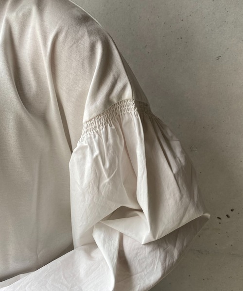 CAPRICIEUX LE'MAGE（カプリシューレマージュ）の「ドッキングパフロンT（Tシャツ/カットソー・レディース・ホワイト/ブラック・FREE）」の10枚目の写真