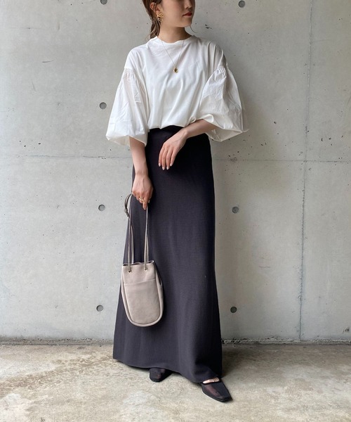 CAPRICIEUX LE'MAGE（カプリシューレマージュ）の「ドッキングパフロンT（Tシャツ/カットソー・レディース・ホワイト/ブラック・FREE）」の15枚目の写真