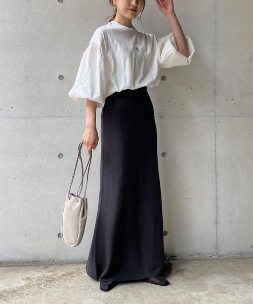 CAPRICIEUX LE'MAGE（カプリシューレマージュ）の「ドッキングパフロンT（Tシャツ/カットソー・レディース・ホワイト/ブラック・FREE）」の16枚目の写真