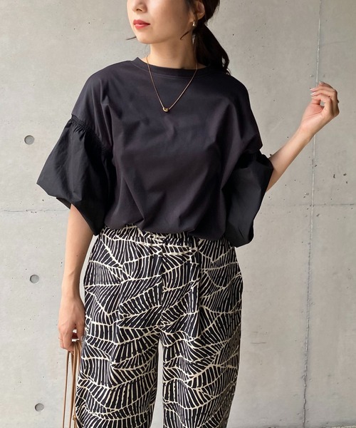 CAPRICIEUX LE'MAGE（カプリシューレマージュ）の「ドッキングパフロンT（Tシャツ/カットソー・レディース・ホワイト/ブラック・FREE）」の19枚目の写真