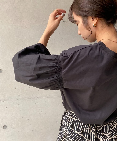 CAPRICIEUX LE'MAGE（カプリシューレマージュ）の「ドッキングパフロンT（Tシャツ/カットソー・レディース・ホワイト/ブラック・FREE）」の22枚目の写真