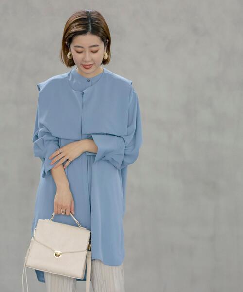 coen(コーエン)の「【WEB限定】大人見えの旬アイテム。2WAYセーラーカラーチュニックシャツ#(シャツ/ブラウス・レディース・ブラック/コバルトブルー/ホワイト・FREE)」の17枚目の写真