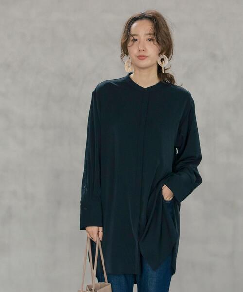 coen(コーエン)の「【WEB限定】大人見えの旬アイテム。2WAYセーラーカラーチュニックシャツ#(シャツ/ブラウス・レディース・ブラック/コバルトブルー/ホワイト・FREE)」の19枚目の写真
