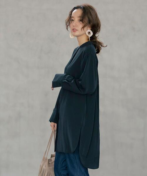 coen(コーエン)の「【WEB限定】大人見えの旬アイテム。2WAYセーラーカラーチュニックシャツ#(シャツ/ブラウス・レディース・ブラック/コバルトブルー/ホワイト・FREE)」の20枚目の写真