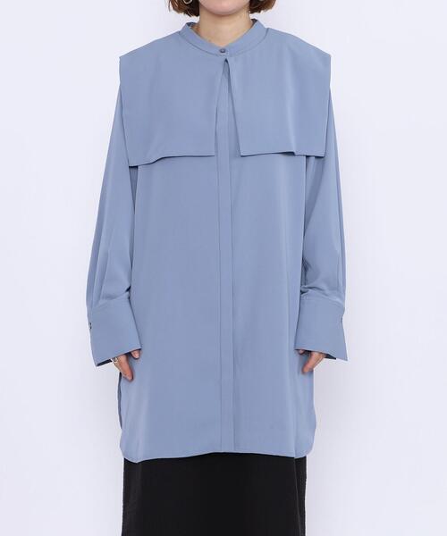 coen(コーエン)の「【WEB限定】大人見えの旬アイテム。2WAYセーラーカラーチュニックシャツ#(シャツ/ブラウス・レディース・ブラック/コバルトブルー/ホワイト・FREE)」の15枚目の写真