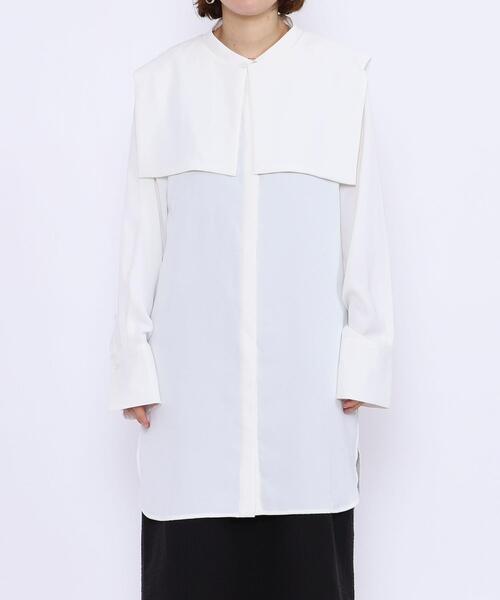 coen(コーエン)の「【WEB限定】大人見えの旬アイテム。2WAYセーラーカラーチュニックシャツ#(シャツ/ブラウス・レディース・ブラック/コバルトブルー/ホワイト・FREE)」の16枚目の写真