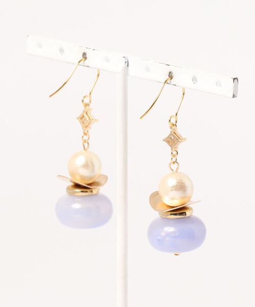tone(トーン)の「【laule'a】パープルマーブルピアス(MA)(ピアス(両耳用)・レディース・ゴールド・FREE)」の2枚目の写真