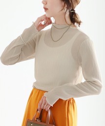 reca | シースルーメロー楊柳プリーツハイネックプルオーバー(シャツ/ブラウス)