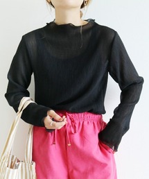 reca | シースルーメロー楊柳プリーツハイネックプルオーバー(シャツ/ブラウス)