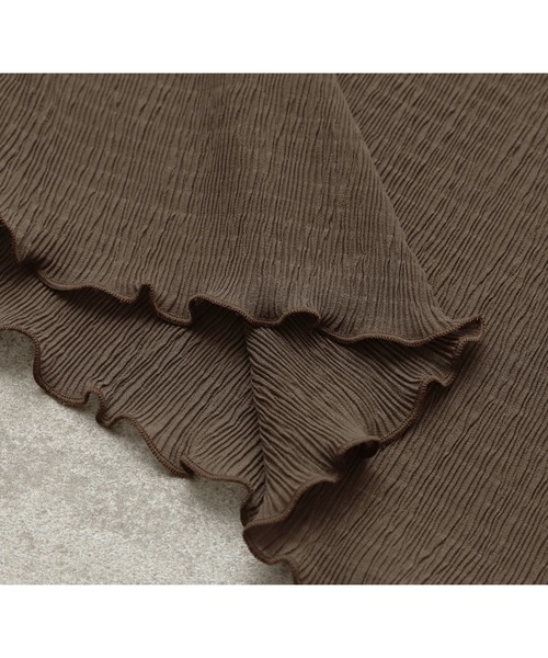 reca（レカ）の「シースルーメロー楊柳プリーツハイネックプルオーバー（シャツ/ブラウス・レディース・ブラック/アイボリー/ブラウン/ライトグリーン/パープル/チャコールグレー・M）」の15枚目の写真