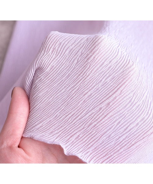 reca（レカ）の「シースルーメロー楊柳プリーツハイネックプルオーバー（シャツ/ブラウス・レディース・ブラック/アイボリー/ブラウン/ライトグリーン/パープル/チャコールグレー・M）」の21枚目の写真