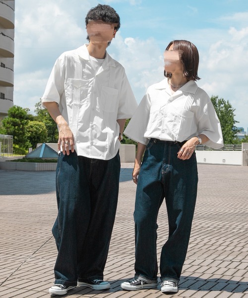 PairPair(ペアペア)の「キューバシャツ(ユニセックス)(シャツ/ブラウス・レディース・ミント/チャコールグレー/オフホワイト・MEDIUM/LARGE)」の14枚目の写真