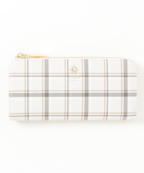 チェックビジューL字ファスナー長財布（財布）｜& chouette
