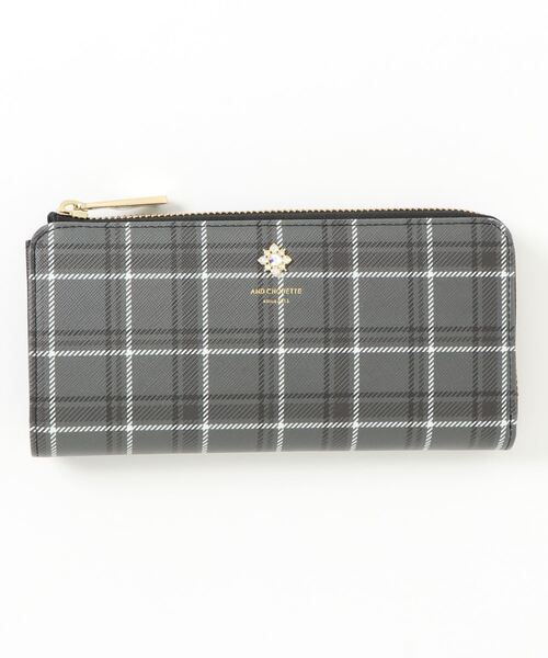チェックビジューL字ファスナー長財布（財布）｜& chouette