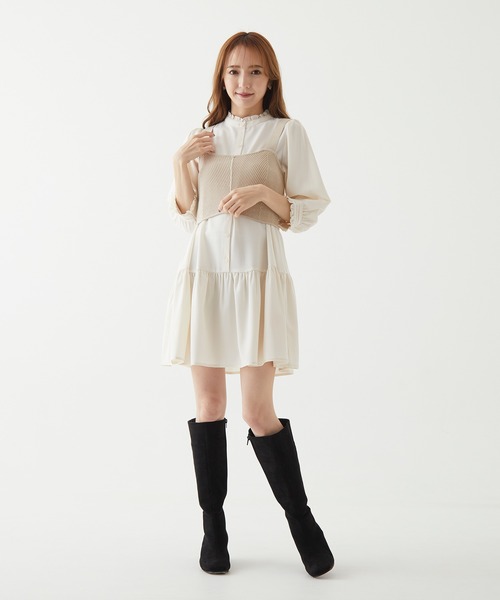 12月スーパーsale 15 Off セール ニットベスト付きチュニックワンピ チュニック Be Radiance ビーラディエンス のファッション 正規品 保証付 Ichoya Jp