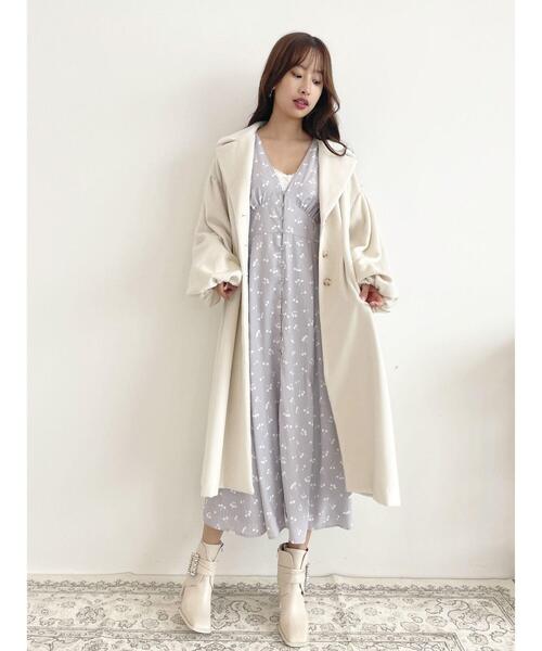 Honey Salon（ハニーサロン）の「honeyチェリーロングワンピース（ワンピース・レディース・ベージュ/グレー系その他・FREE）」の7枚目の写真