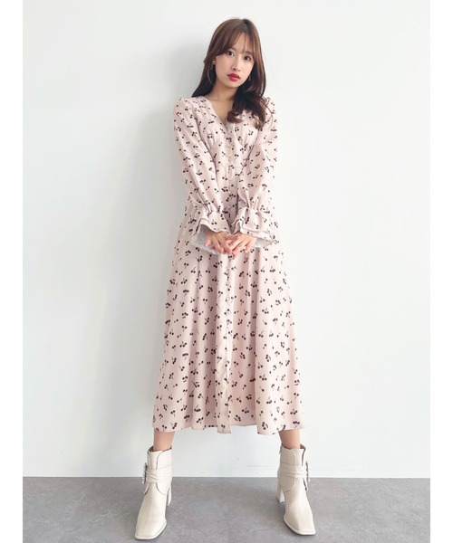 Honey Salon（ハニーサロン）の「honeyチェリーロングワンピース（ワンピース・レディース・ベージュ/グレー系その他・FREE）」の19枚目の写真