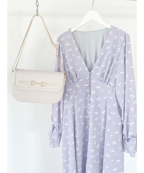 Honey Salon（ハニーサロン）の「honeyチェリーロングワンピース（ワンピース・レディース・ベージュ/グレー系その他・FREE）」の21枚目の写真