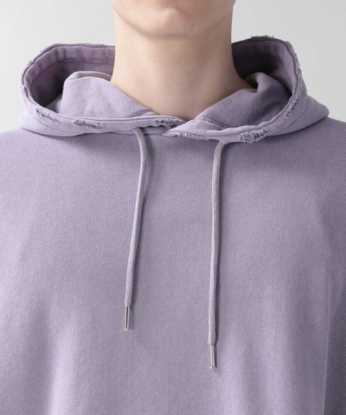 RAGEBLUE（レイジブルー）の「ピグメント/ビッグシルエットダメージパーカー/214697（パーカー・メンズ・ベージュ/アイボリー/スミクロ/パープル・MEDIUM/LARGE）」の15枚目の写真