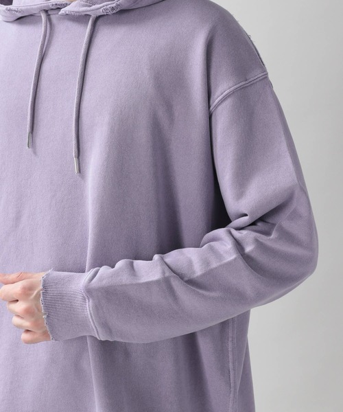 RAGEBLUE（レイジブルー）の「ピグメント/ビッグシルエットダメージパーカー/214697（パーカー・メンズ・ベージュ/アイボリー/スミクロ/パープル・MEDIUM/LARGE）」の16枚目の写真