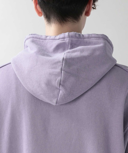 RAGEBLUE（レイジブルー）の「ピグメント/ビッグシルエットダメージパーカー/214697（パーカー・メンズ・ベージュ/アイボリー/スミクロ/パープル・MEDIUM/LARGE）」の18枚目の写真