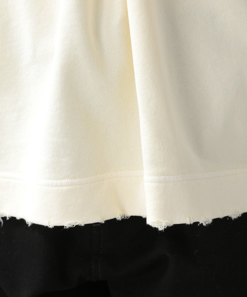 RAGEBLUE（レイジブルー）の「ピグメント/ビッグシルエットダメージパーカー/214697（パーカー・メンズ・ベージュ/アイボリー/スミクロ/パープル・MEDIUM/LARGE）」の20枚目の写真