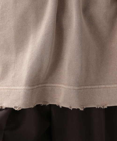 RAGEBLUE（レイジブルー）の「ピグメント/ビッグシルエットダメージパーカー/214697（パーカー・メンズ・ベージュ/アイボリー/スミクロ/パープル・MEDIUM/LARGE）」の22枚目の写真