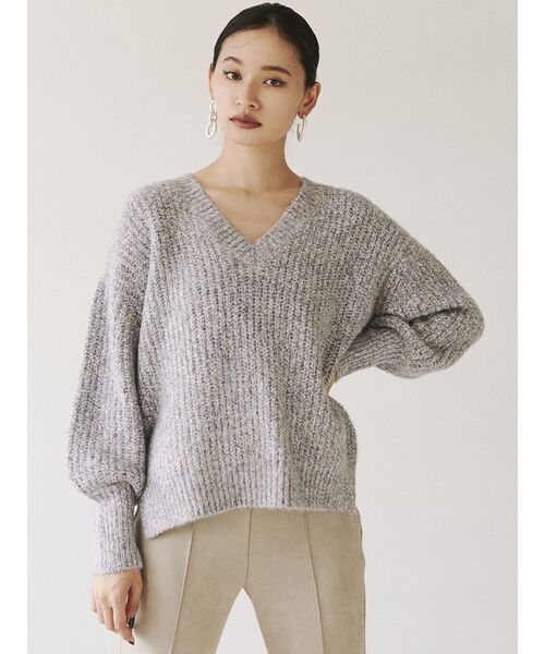 MURUA（ムルーア）の「ボリュームスリーブバルキーニット（ニット/セーター・レディース・アイボリー/グリーン/パープル・FREE）」の15枚目の写真