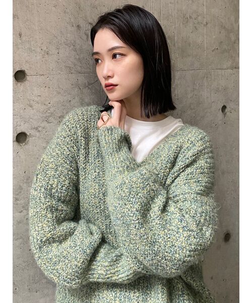 MURUA（ムルーア）の「ボリュームスリーブバルキーニット（ニット/セーター・レディース・アイボリー/グリーン/パープル・FREE）」の18枚目の写真