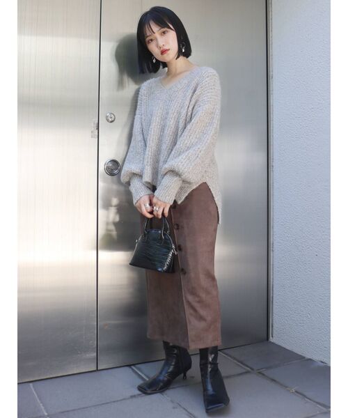 MURUA（ムルーア）の「ボリュームスリーブバルキーニット（ニット/セーター・レディース・アイボリー/グリーン/パープル・FREE）」の16枚目の写真