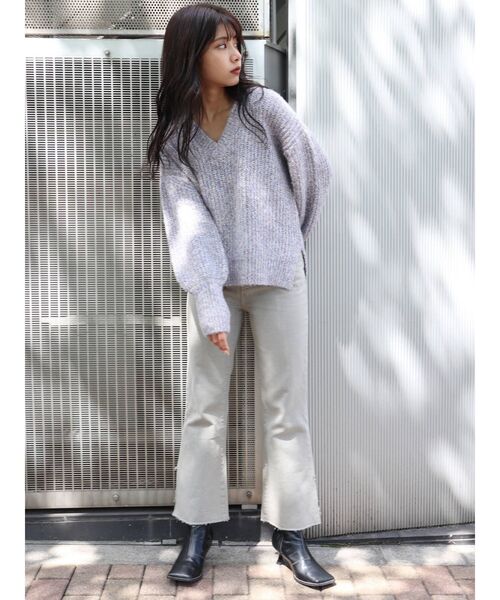 MURUA（ムルーア）の「ボリュームスリーブバルキーニット（ニット/セーター・レディース・アイボリー/グリーン/パープル・FREE）」の19枚目の写真