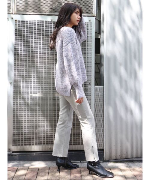 MURUA（ムルーア）の「ボリュームスリーブバルキーニット（ニット/セーター・レディース・アイボリー/グリーン/パープル・FREE）」の10枚目の写真