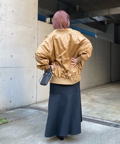 DouDou（ドゥドゥ）の「MA-1（MA-1・レディース・オフホワイト/キャメル・FREE）」の9枚目の写真