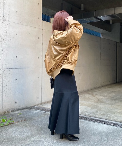 DouDou（ドゥドゥ）の「MA-1（MA-1・レディース・オフホワイト/キャメル・FREE）」の6枚目の写真