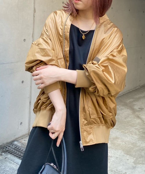 DouDou（ドゥドゥ）の「MA-1（MA-1・レディース・オフホワイト/キャメル・FREE）」の18枚目の写真