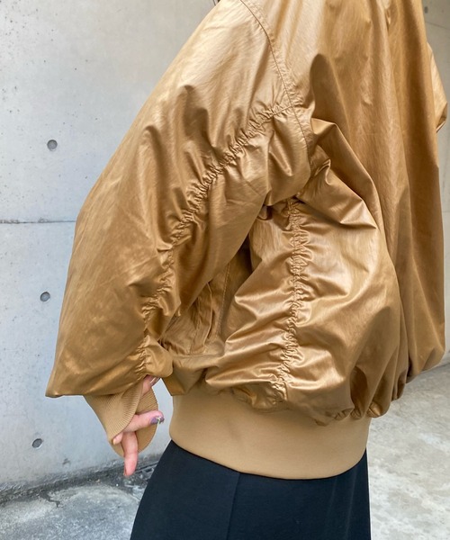 DouDou（ドゥドゥ）の「MA-1（MA-1・レディース・オフホワイト/キャメル・FREE）」の4枚目の写真